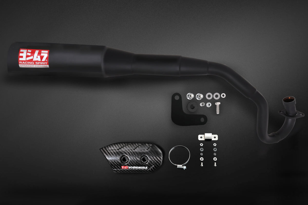 Yoshimura DAX 125 23-25 STRAIGHT CYCLONE High Mount Stainles Full Exhaust – product view (180A-45H-6X60)