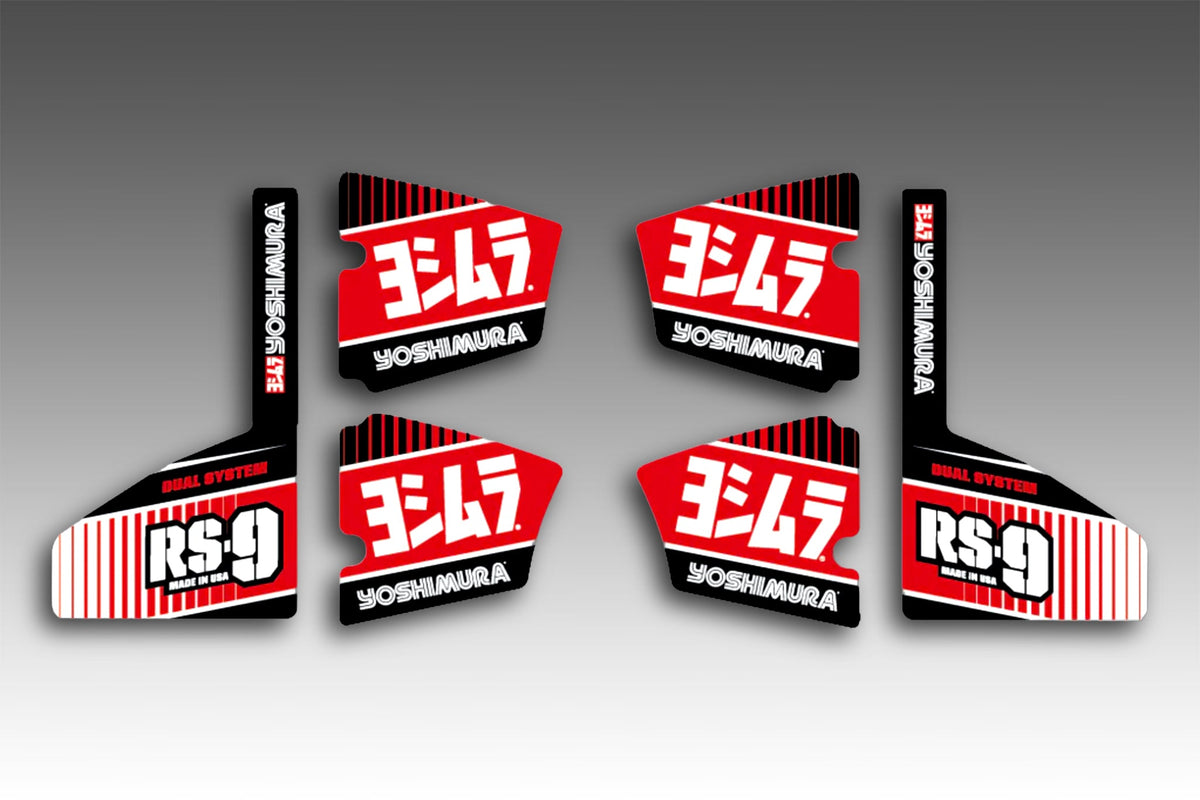 Yoshimura MUFFLER BADGE RS-9 Decal Set (6 pcs) (RS9-NB004)