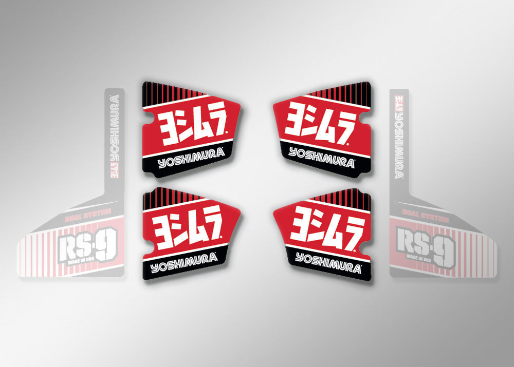 Yoshimura RS9 V2 ENDCAP DECAL, RH & LH (RS9-NB004R)