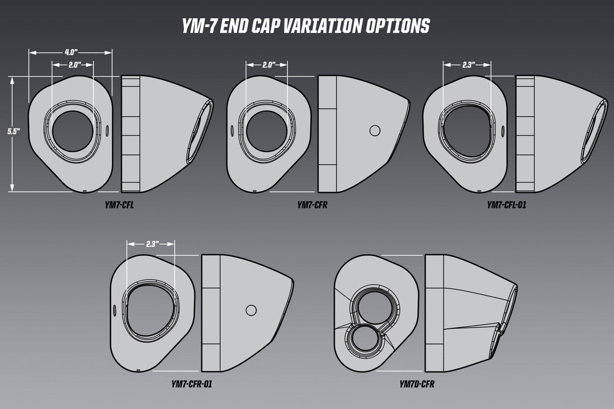 Yoshimura R-77 REPLACEMENT END CAP KIT SLASH-CUT LEFT SIDE – lifestyle photo (YM7-CFL-K)