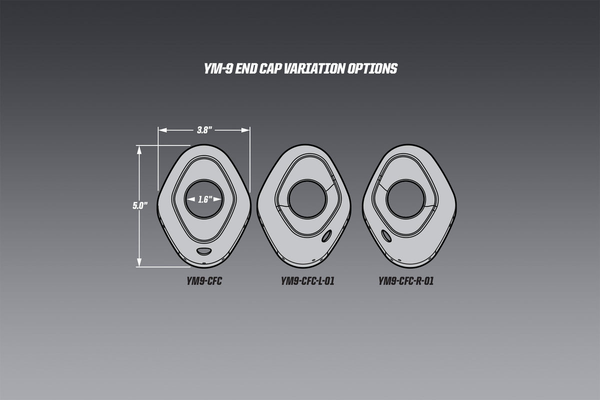 Yoshimura RS9 Carbon Fiber End Cap Cover Left Side – lifestyle photo (YM9-CFC-L-01)