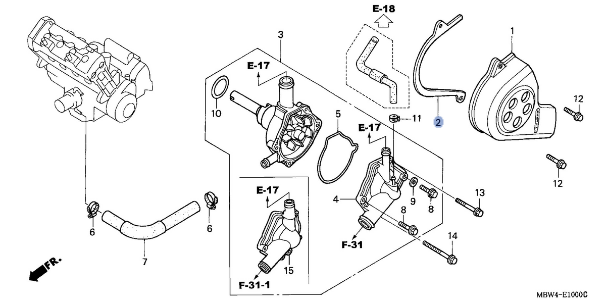Honda OEM part 11355-MBW-000