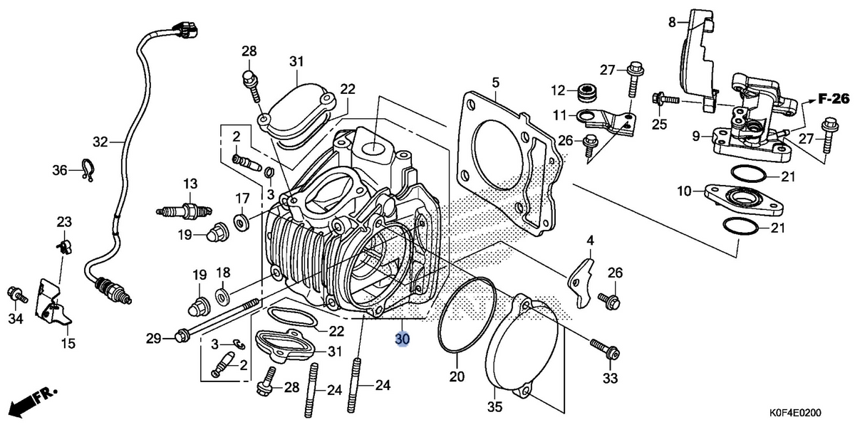 Honda OEM part 12200-K0F-T00