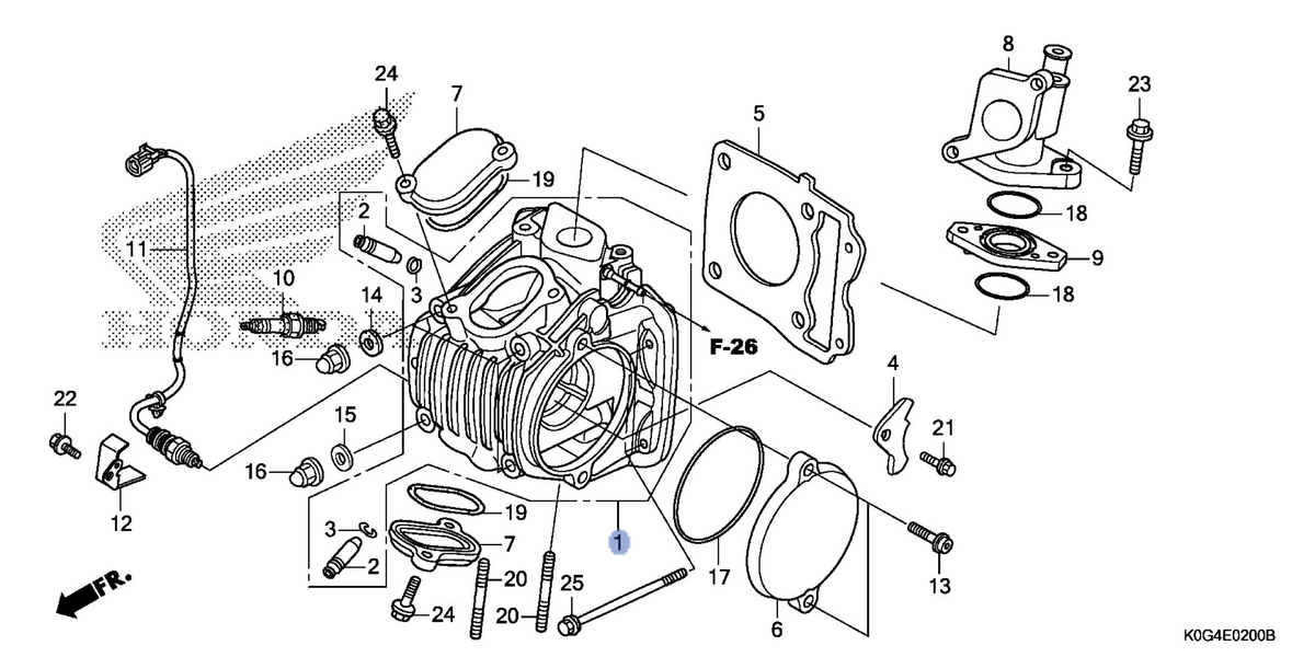 Honda OEM part 12200-K0G-910