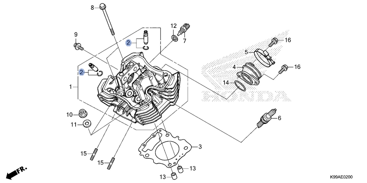 Honda OEM part 12204-K2K-306