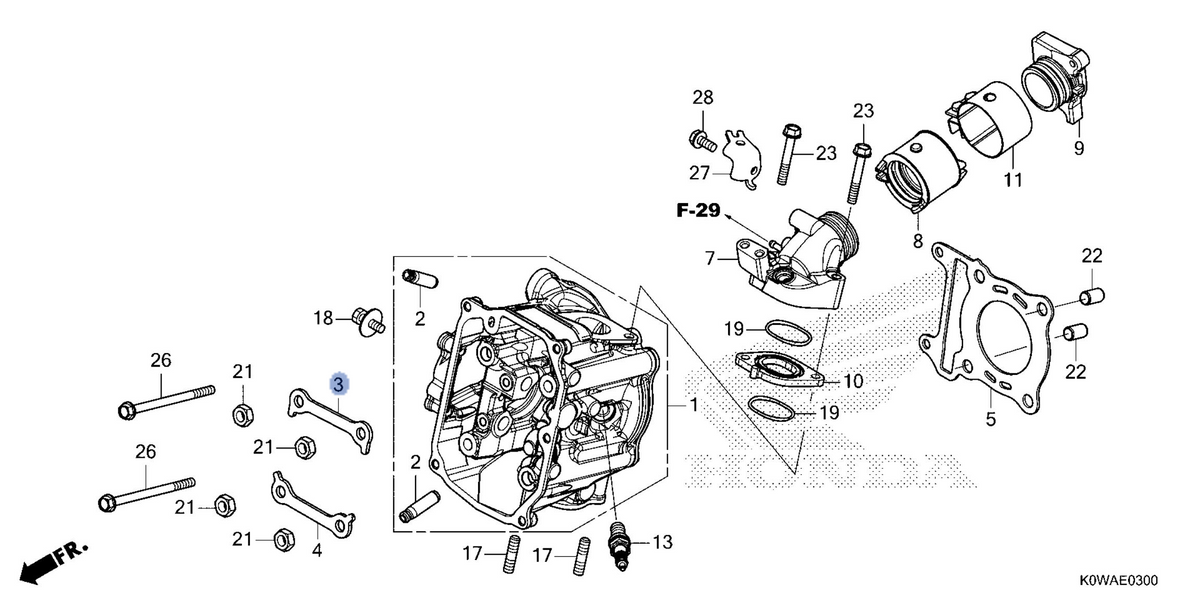 Honda OEM part 12212-K0R-V00