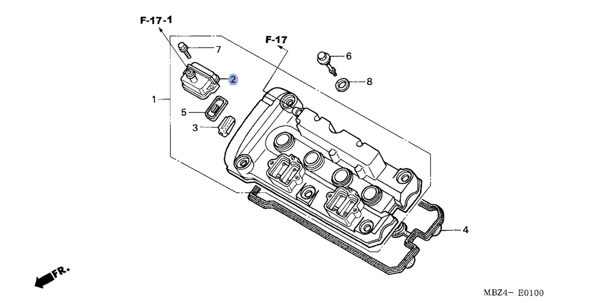 Honda OEM part 12331-MBZ-C50