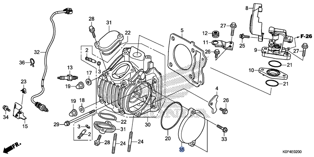 Honda OEM part 12341-K0F-T00