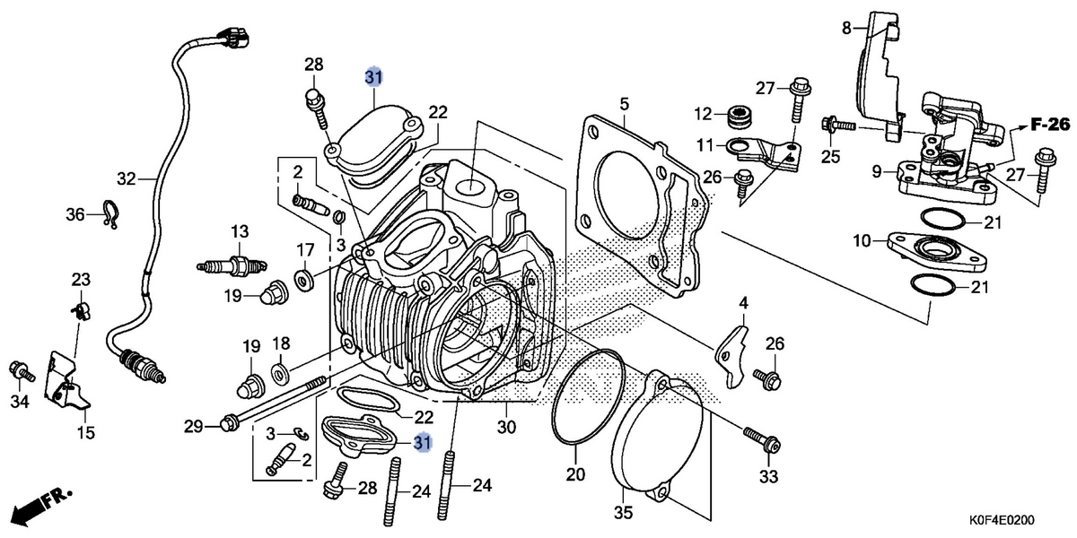 Honda OEM part 12361-K0F-T00