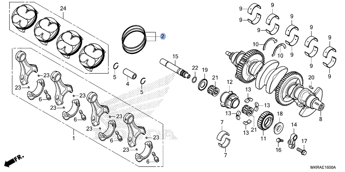 Honda OEM part 13010-MKR-DH0