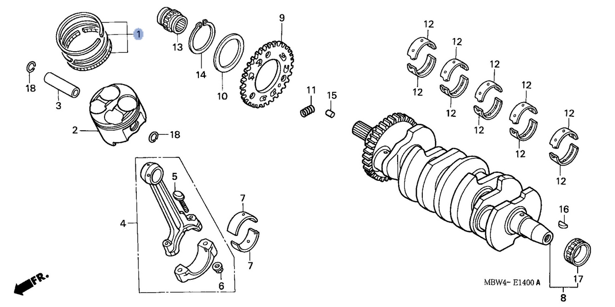 Honda OEM part 13011-MBW-306