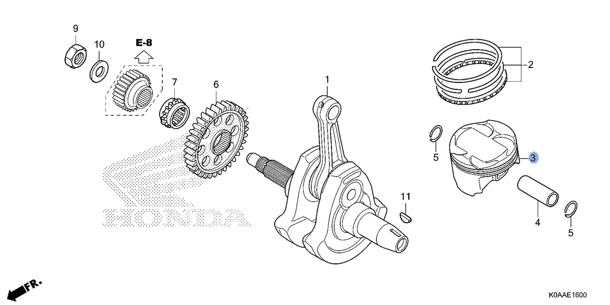Honda OEM part 13101-K0A-DB0