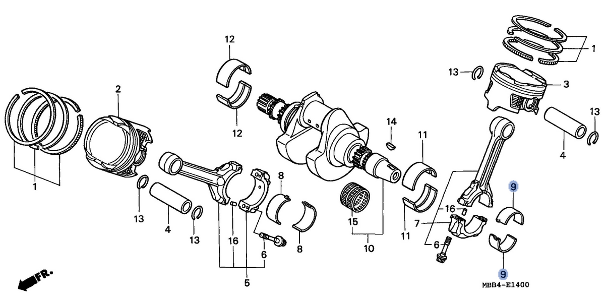 Honda OEM part 13237-MBB-003
