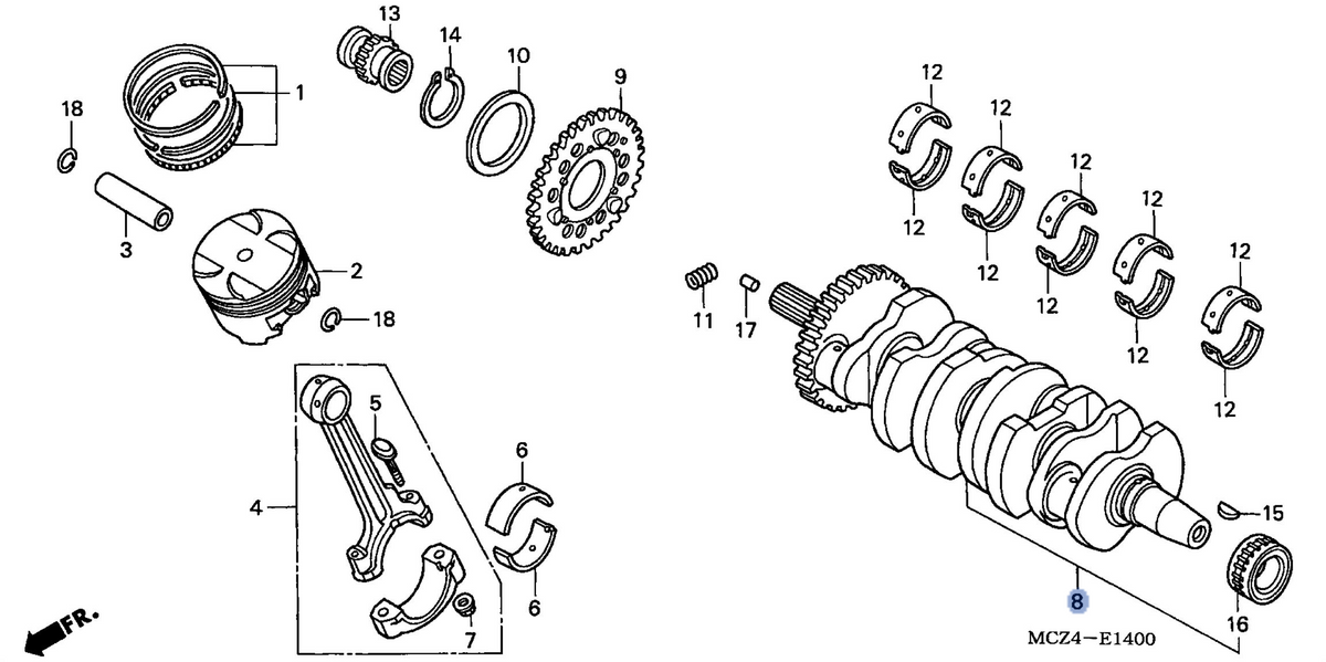 Honda OEM part 13300-MCZ-300