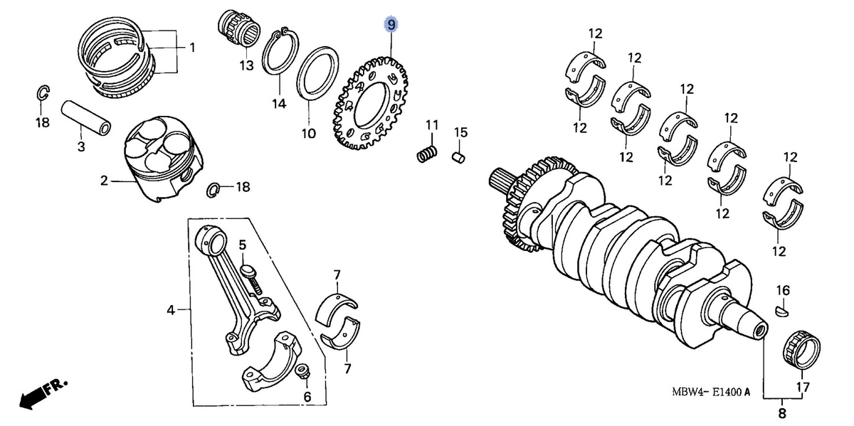 Honda OEM part 13303-MBW-000