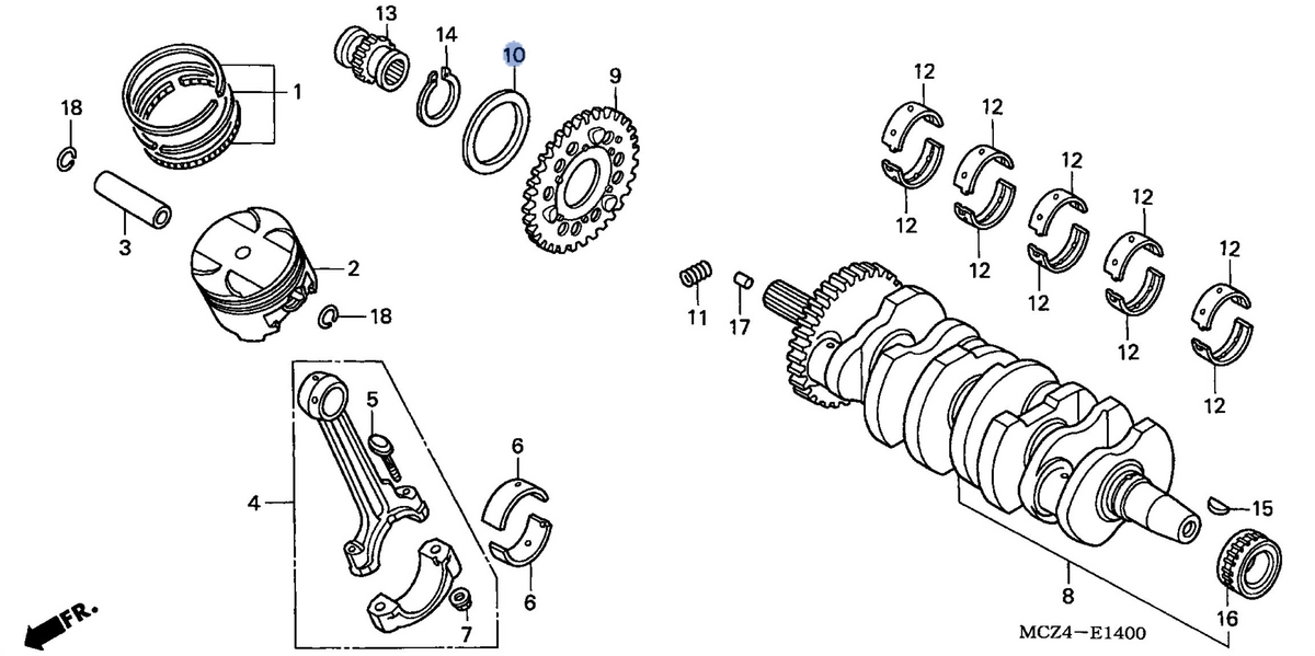 Honda OEM part 13304-MCZ-000