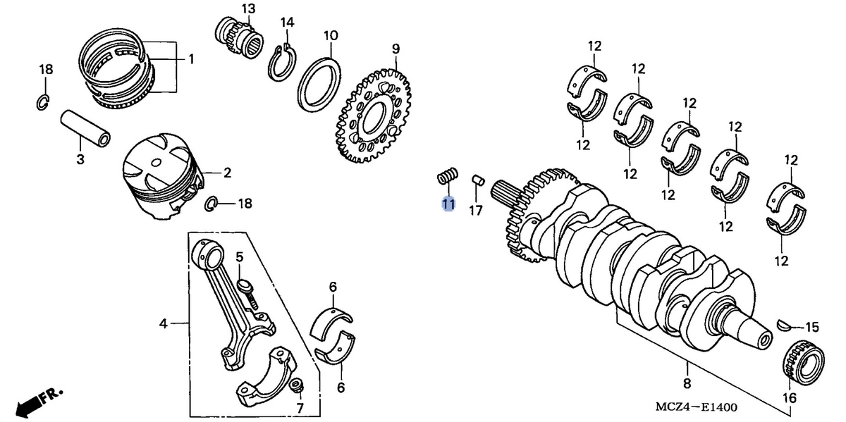 Honda OEM part 13306-MCZ-000