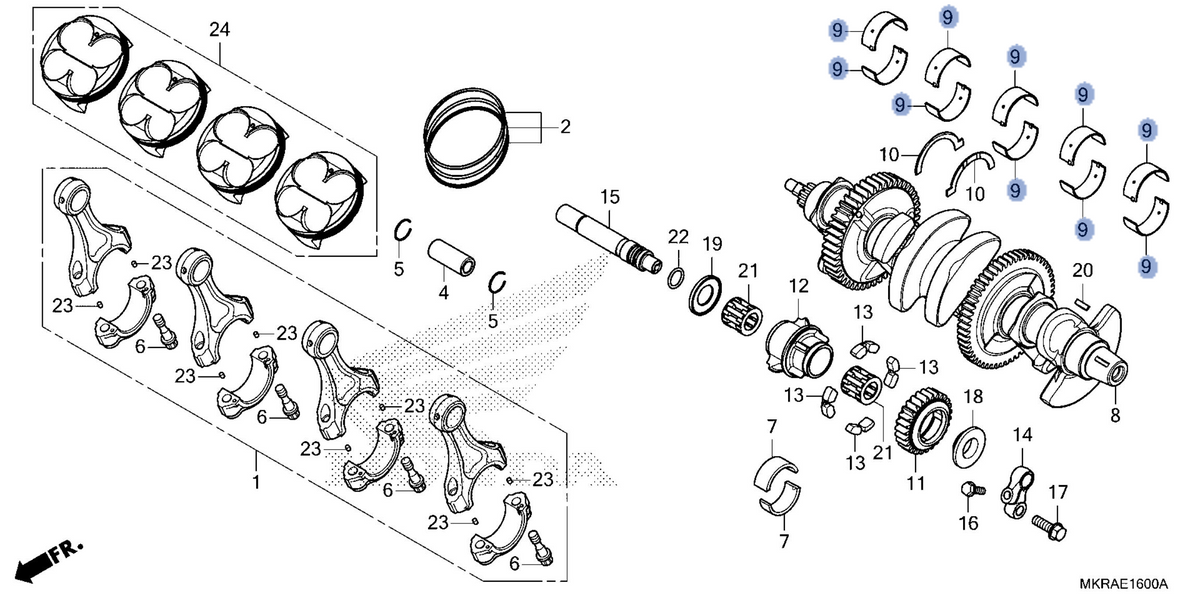 Honda OEM part 13324-MKR-DH1