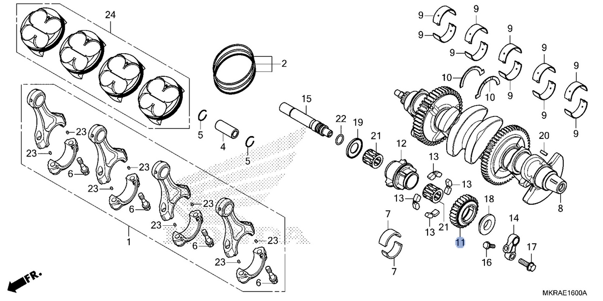 Honda OEM part 13421-MKR-DH0