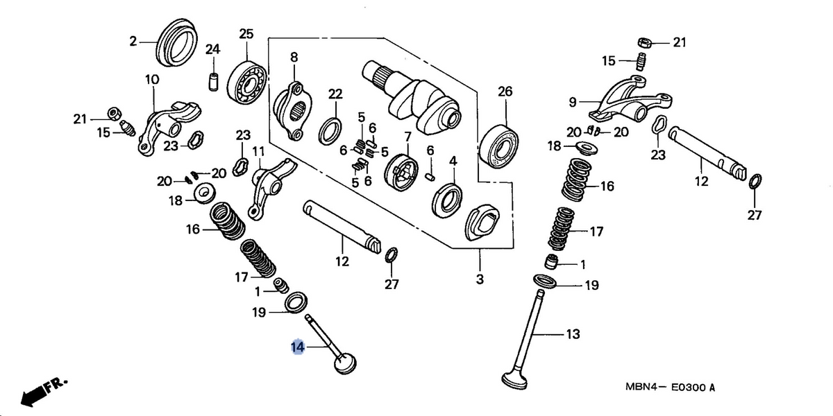 Honda OEM part 14721-MBN-670