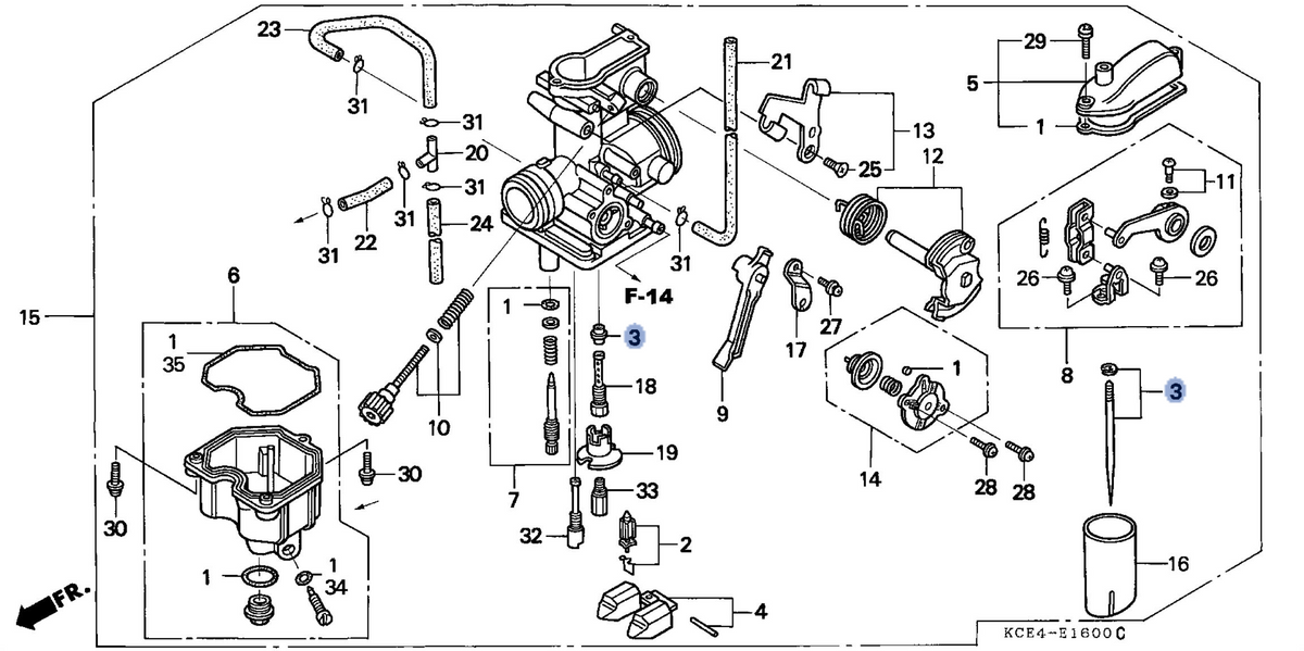 Honda OEM part 16012-KCE-670