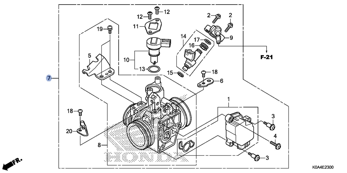 Honda OEM part 16400-K0A-E11