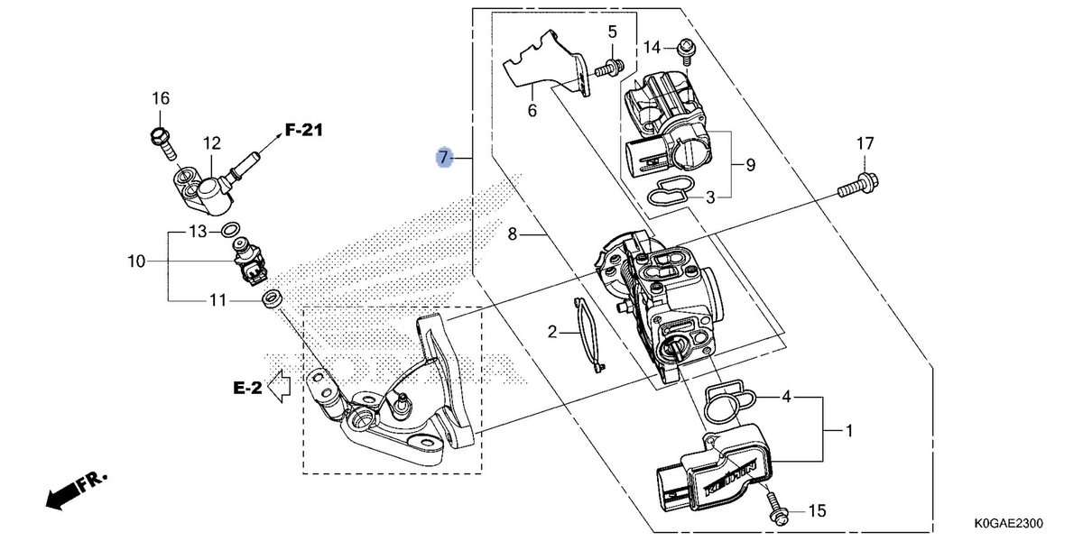 Honda OEM part 16400-K0G-T21