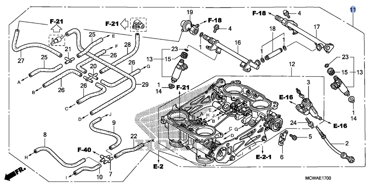 Honda OEM part 16400-MCW-K01