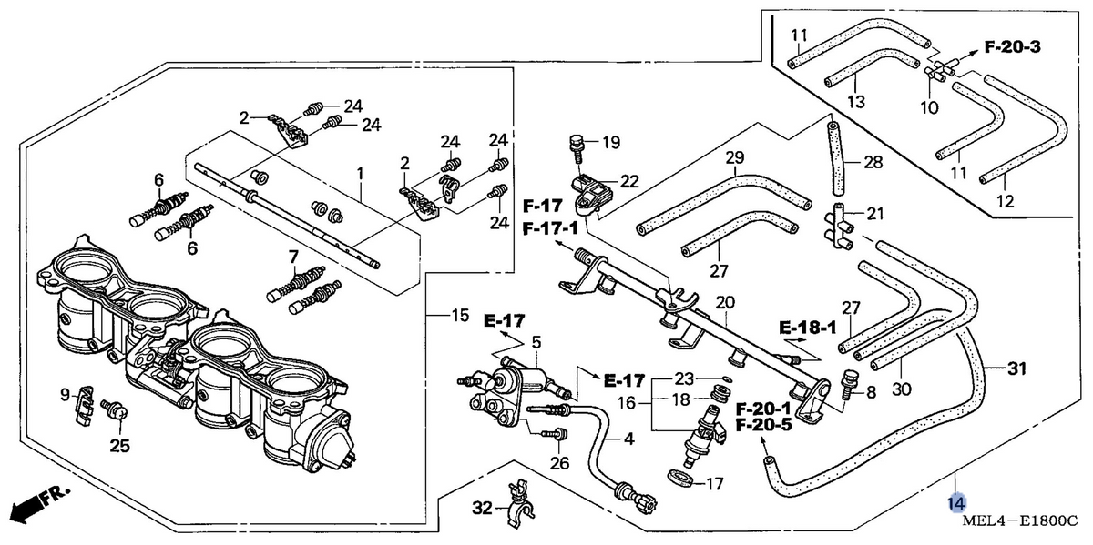 Honda OEM part 16400-MEL-A21