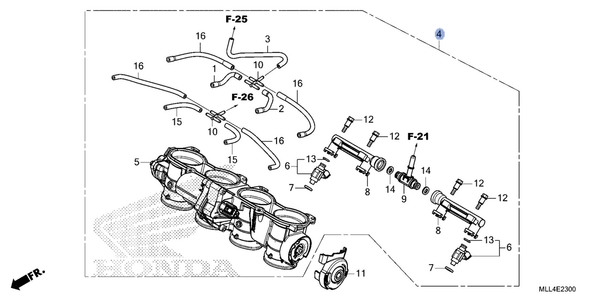 Honda OEM part 16400-MLL-D01