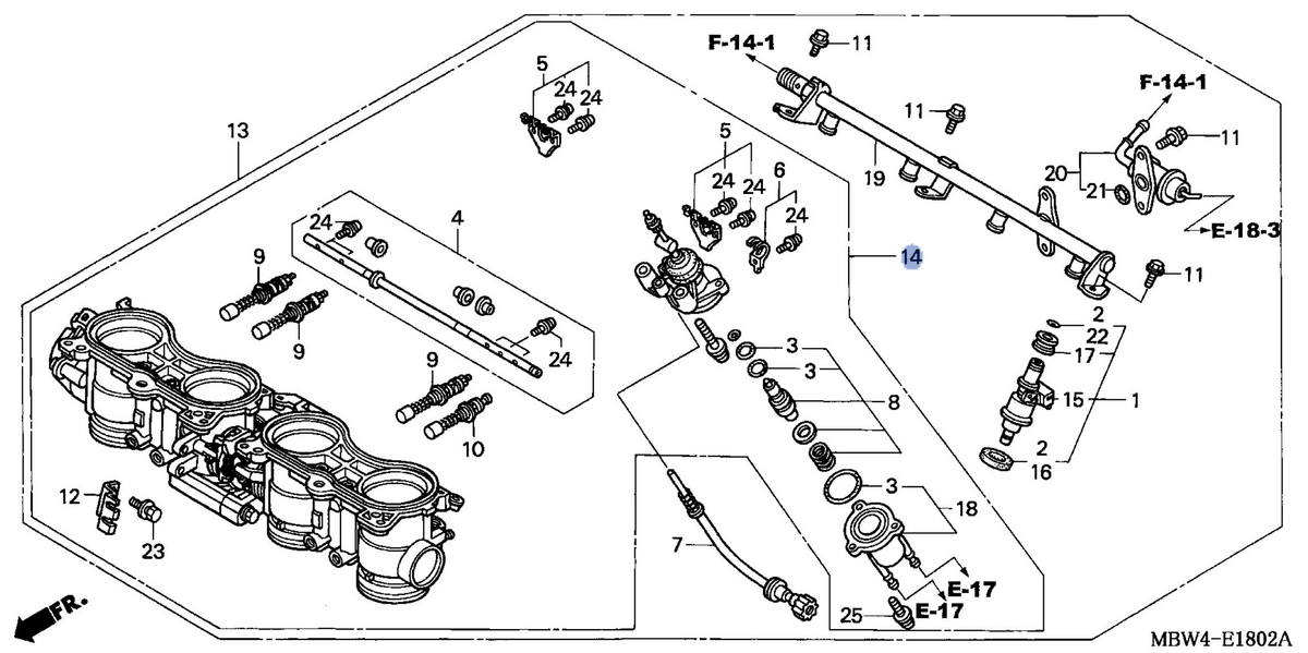 Honda OEM part 16401-MBW-L11