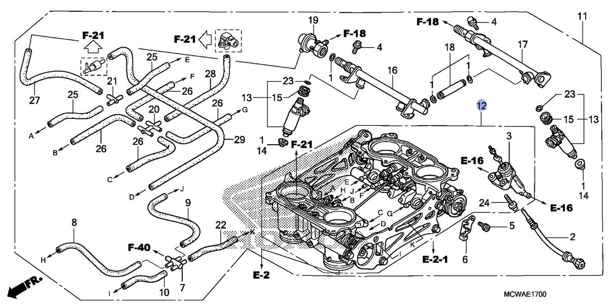 Honda OEM part 16401-MCW-K01