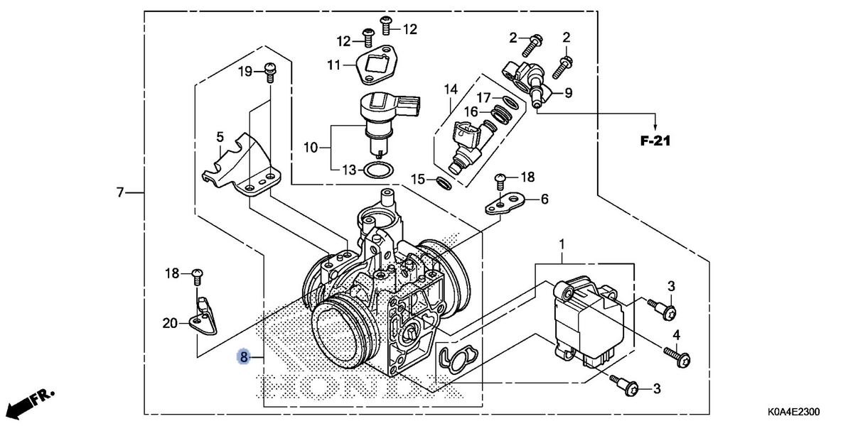 Honda OEM part 16410-K0A-E11