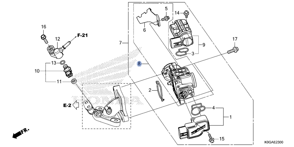 Honda OEM part 16410-K0G-T21