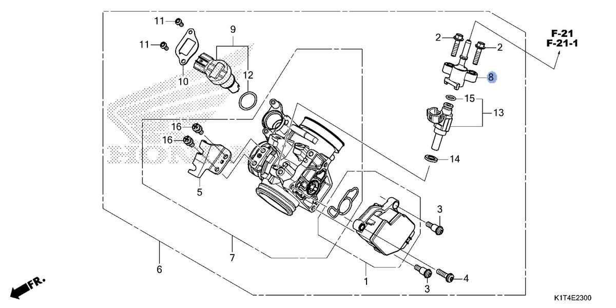 Honda OEM part 16422-K1T-E11