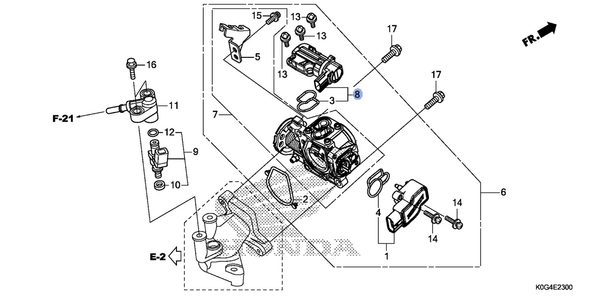 Honda OEM part 16430-K0G-901