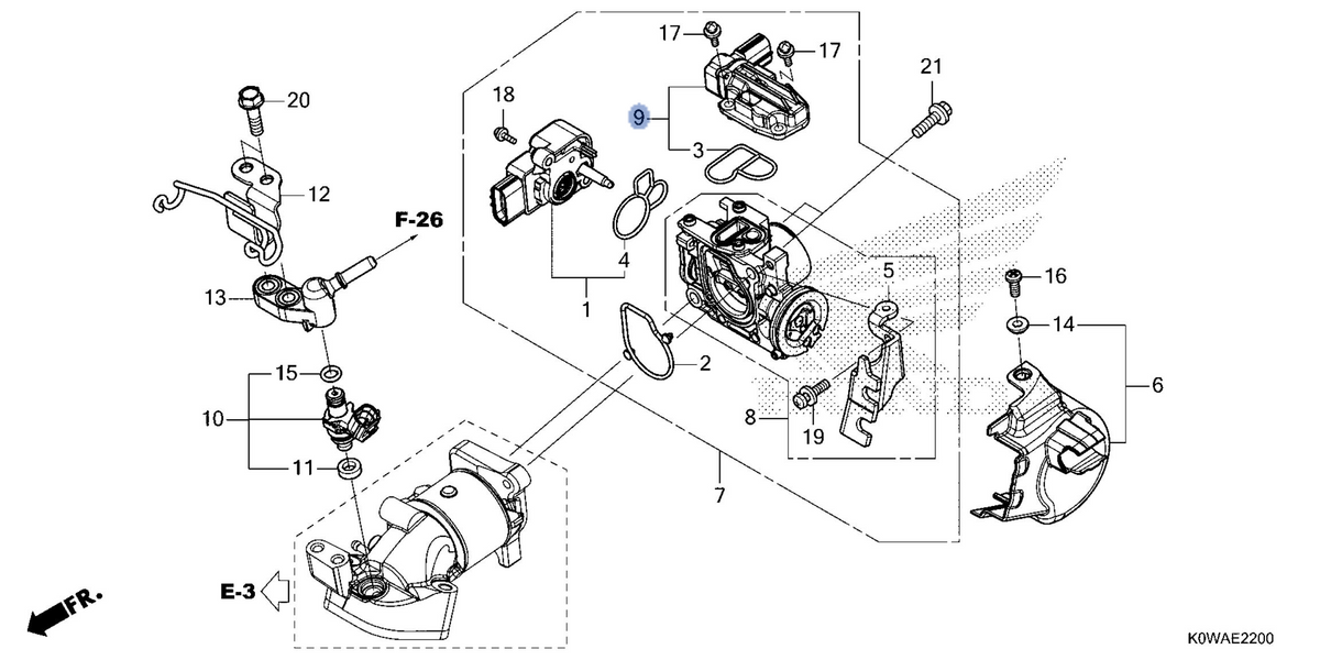 Honda OEM part 16430-K0R-V01