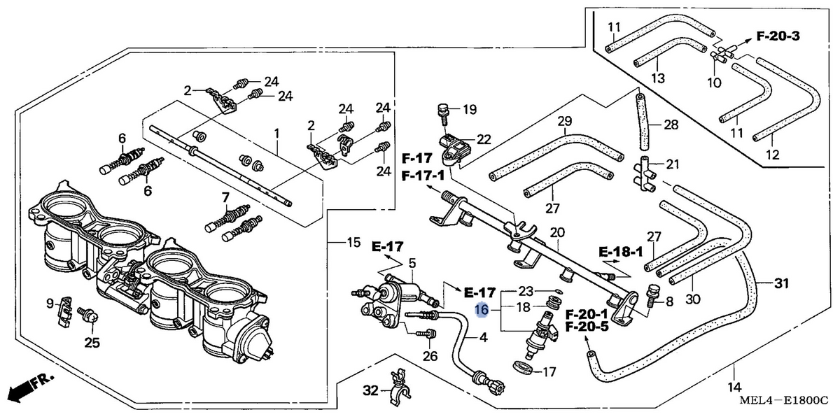 Honda OEM part 16450-MEL-003