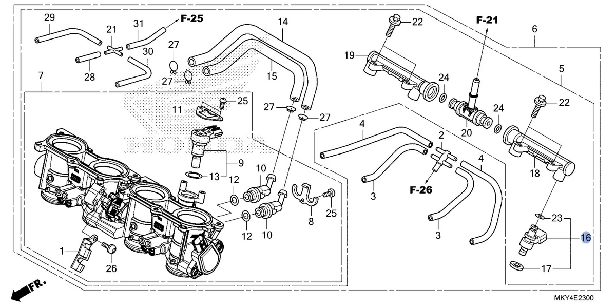Honda OEM part 16450-MJE-D02