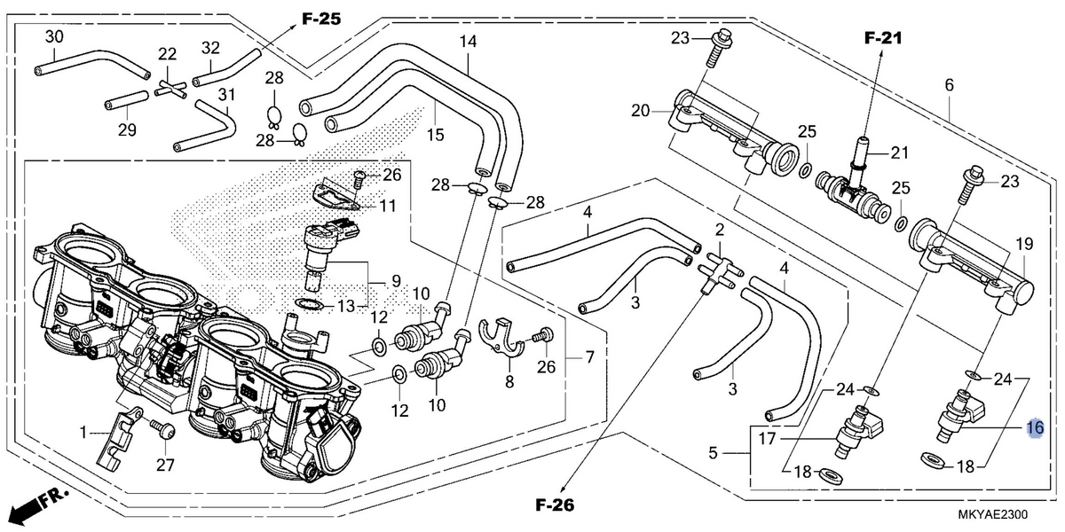 Honda OEM part 16450-MKY-E21