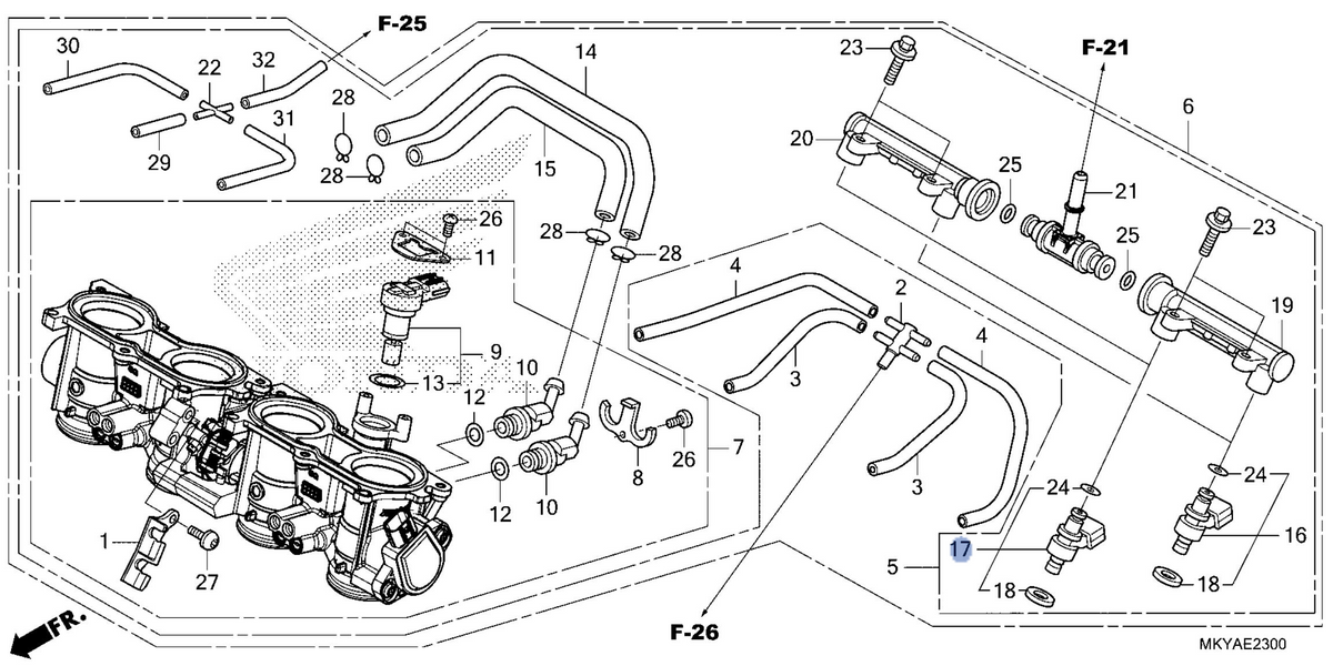 Honda OEM part 16450-MKY-E22