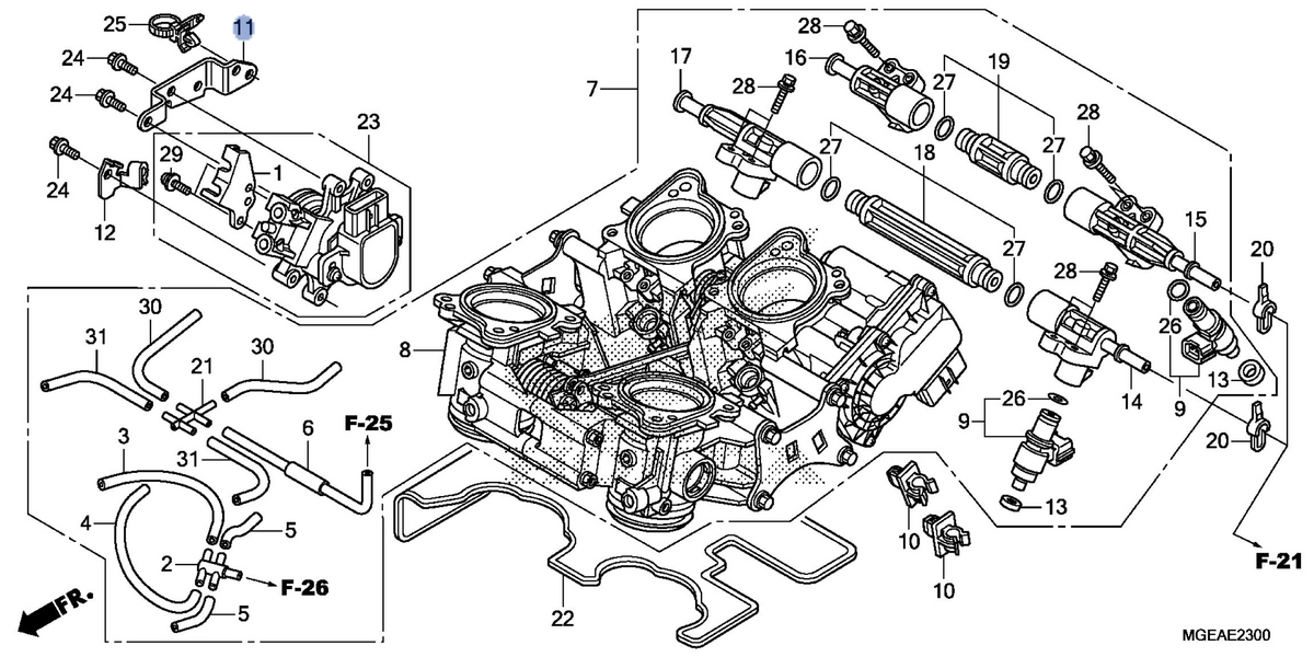 Honda OEM part 16454-MGE-000