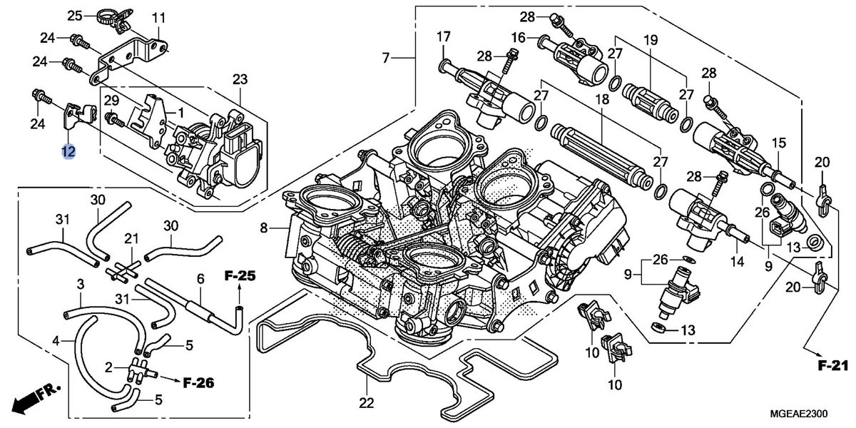 Honda OEM part 16455-MGE-000