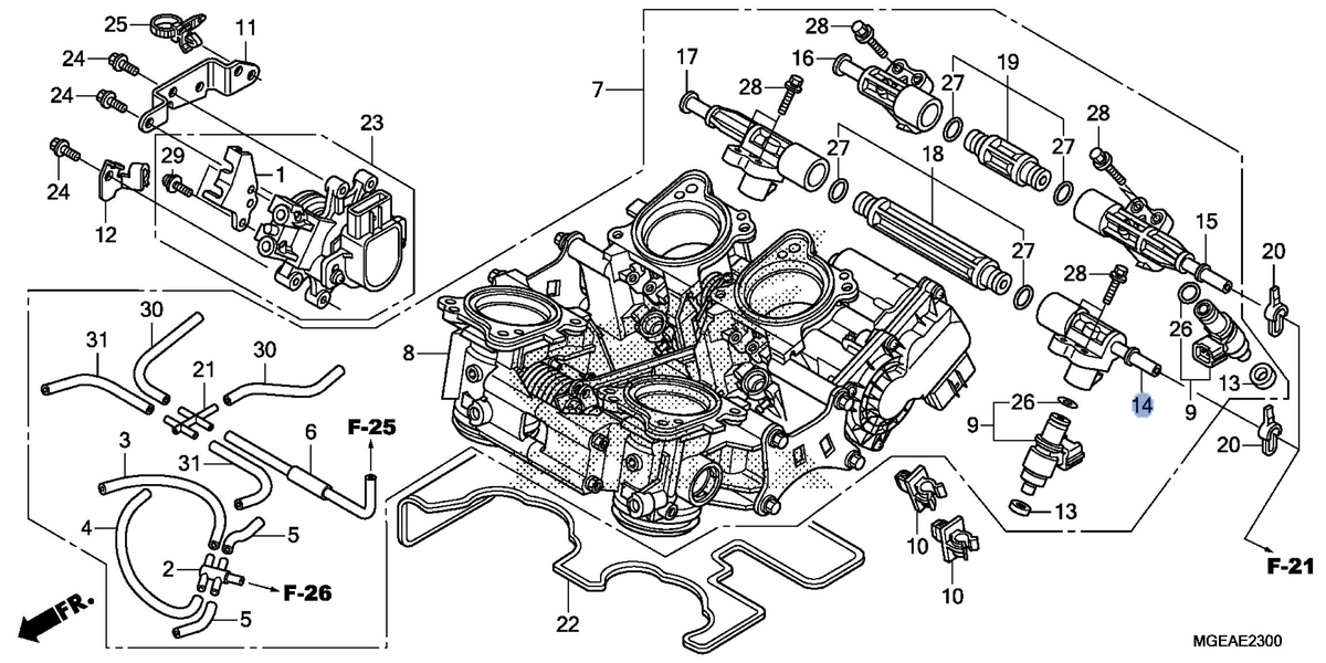 Honda OEM part 16610-MGE-003
