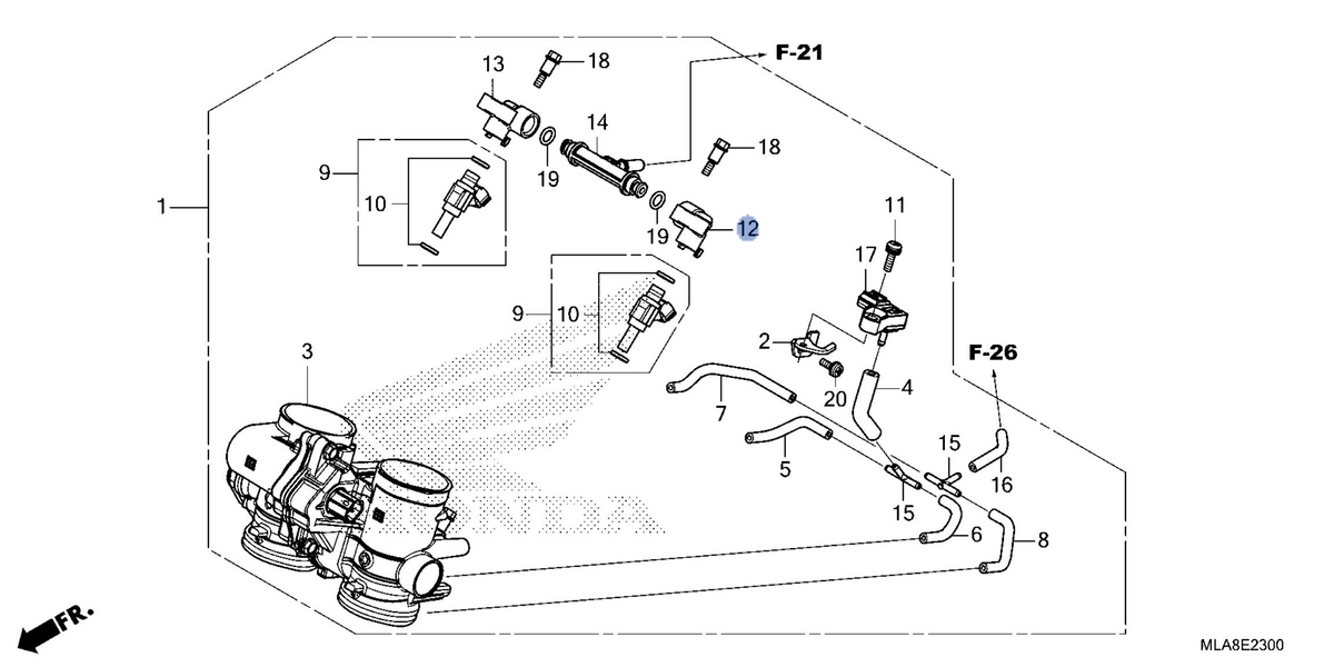 Honda OEM part 16610-MLA-BA1