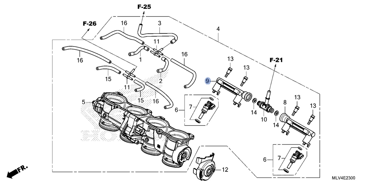 Honda OEM part 16620-MLT-D01