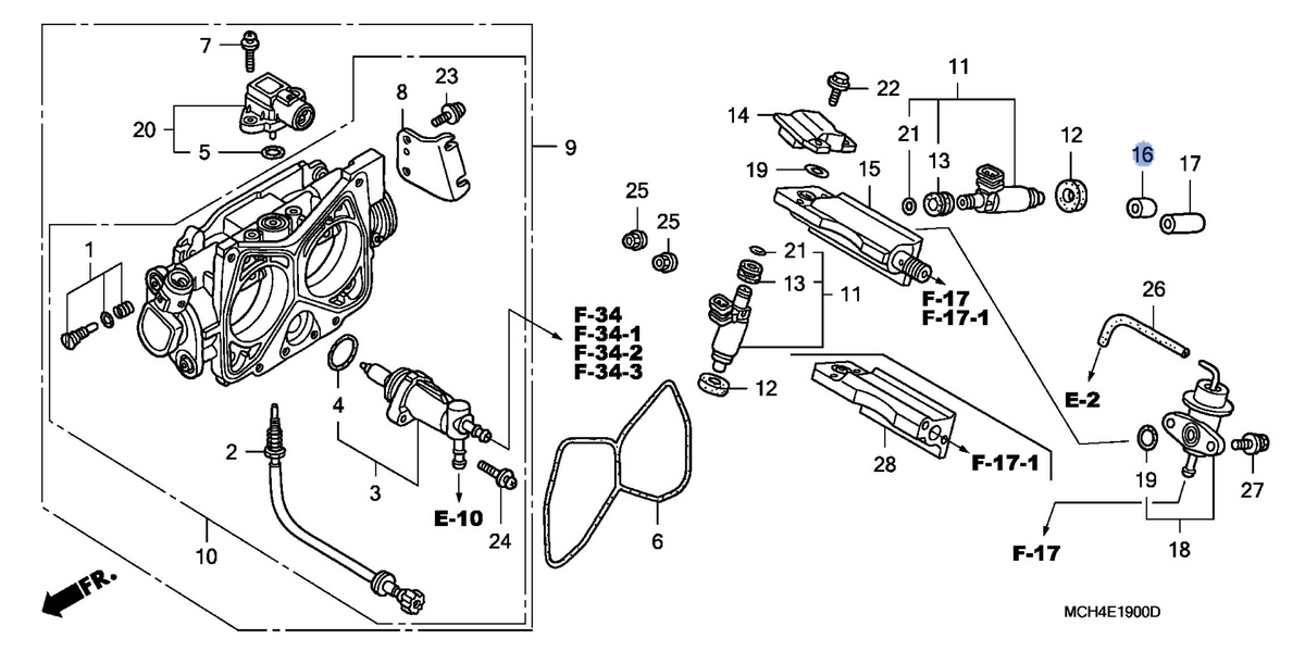 Honda OEM part 16638-MCH-000