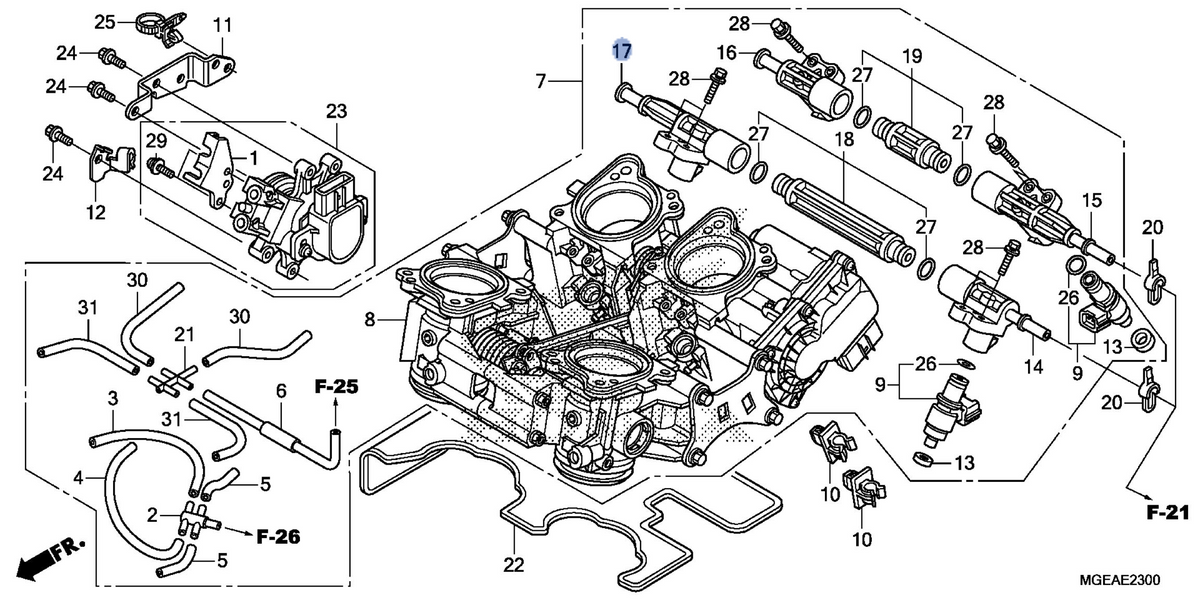 Honda OEM part 16640-MGE-003