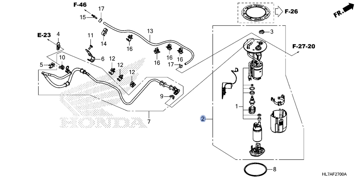 Honda OEM part 16700-HL7-A22
