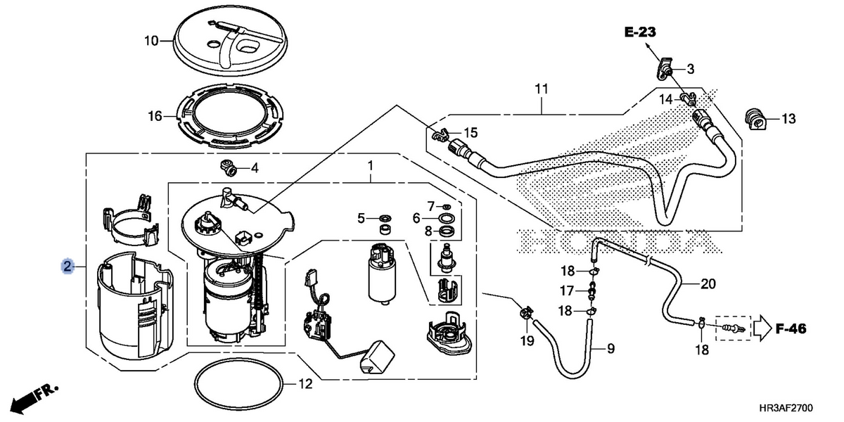 Honda OEM part 16700-HR3-A22